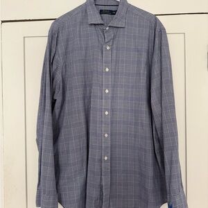 Ralph Lauren Men's Blue Plaid Button-Down Shirt